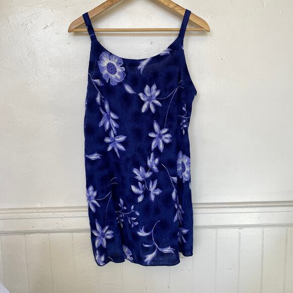 Islandx Hawaii Mini Floral Summer Dress Spaghetti Strap Blue Beach - Picture 1 of 6